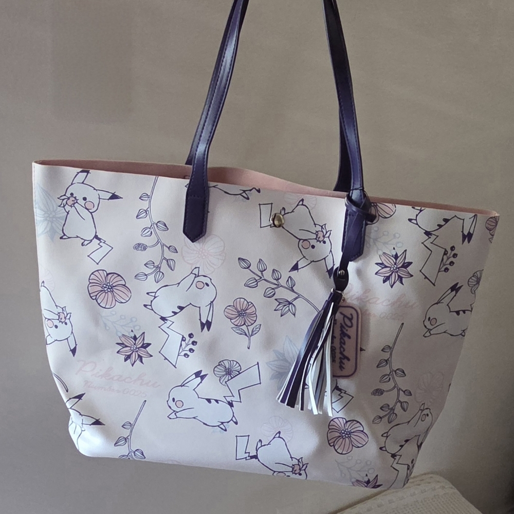 Pokemon Hot Topic Pikachu Floral Canvas Tote - Picture 2 of 11